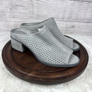 Koolaburra Suede Block Heel Izzel Women's Gray Shoe Mule Slip On Size 9 NEW